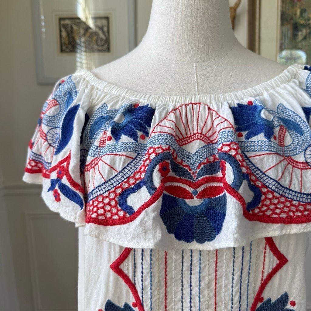 Red Carter Revolve Red Carter Off Shoulder Shift Dress Embroidered M Size M / US 6-8 / IT 42-44 - 3 Thumbnail