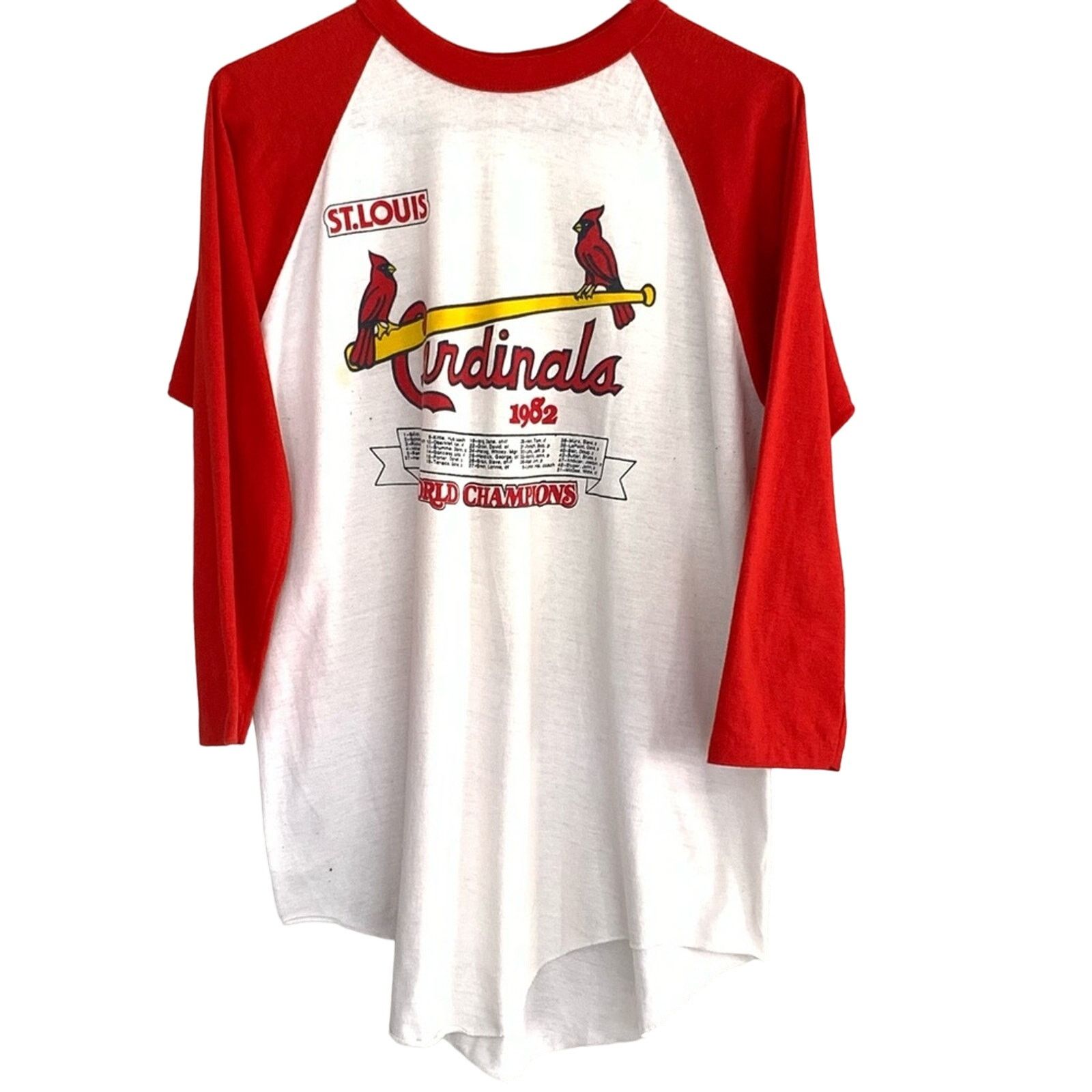 Vintage VINTAGE ST. LOUIS CARDINALS 1982 RINGER STYLE SHIRT SIZE LG Size US L / EU 52-54 / 3 - 1 Thumbnail