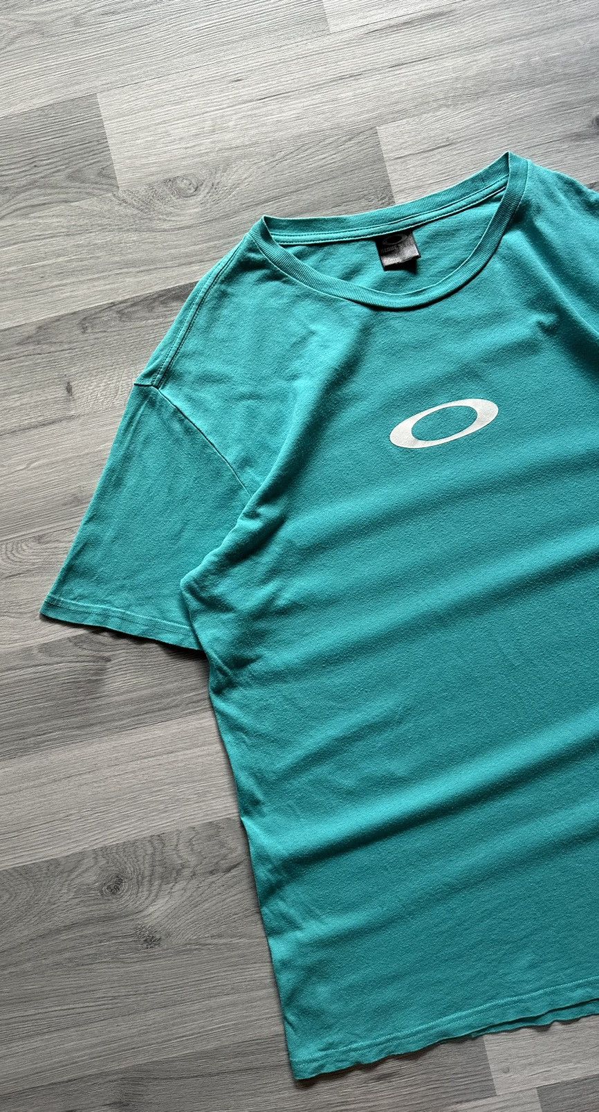 Japanese Brand × Oakley × Vintage Vintage T-shirt Oakley ☠️ regular fit turquoise Size US L / EU 52-54 / 3 - 3 Thumbnail