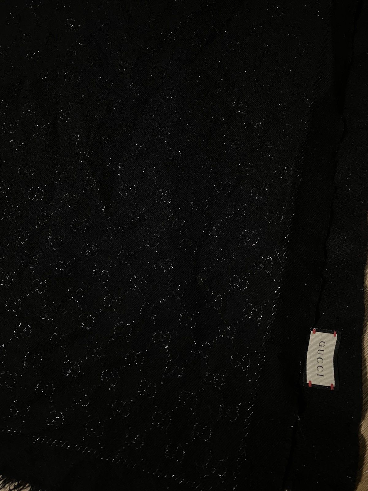 Gucci Gucci monogram rare scarf balck reflective shining Size ONE SIZE - 1 Thumbnail