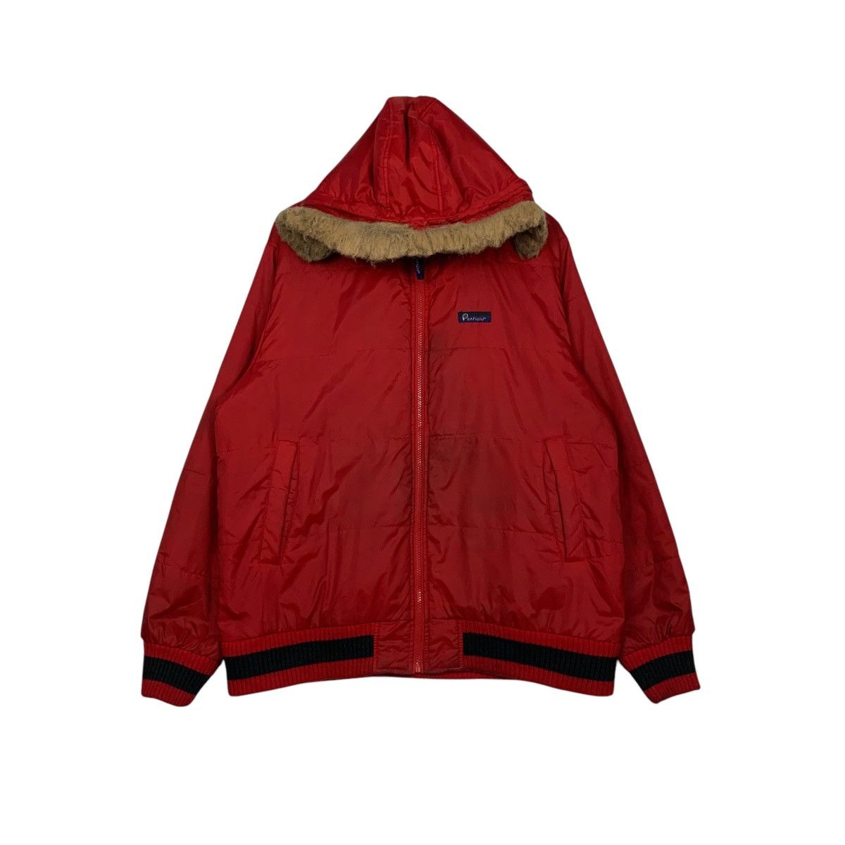 Penfield PENFIELD Red Nylon Faux Fur Hooded Jacket #2781-C125 Size US L / EU 52-54 / 3 - 1 Thumbnail