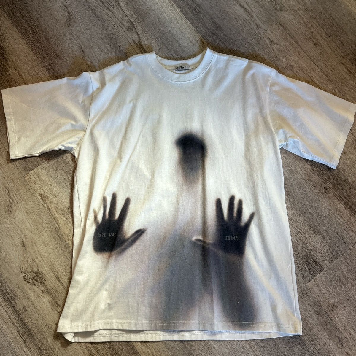 Vintage "Save Me" White/Black Heavyweight Cotton Graphic Tee Size US XL / EU 56 / 4 - 1 Preview