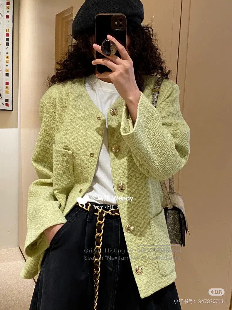 Chanel Chanel 20k equestrian series popular avocado green woven t Size S / US 4 / IT 40 - 9 Thumbnail