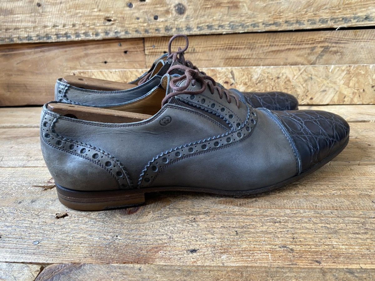 Designer × Gucci Gucci exotic crocodile skin oxford leather shoes sz 41 Size US 8 / EU 41 - 7 Thumbnail