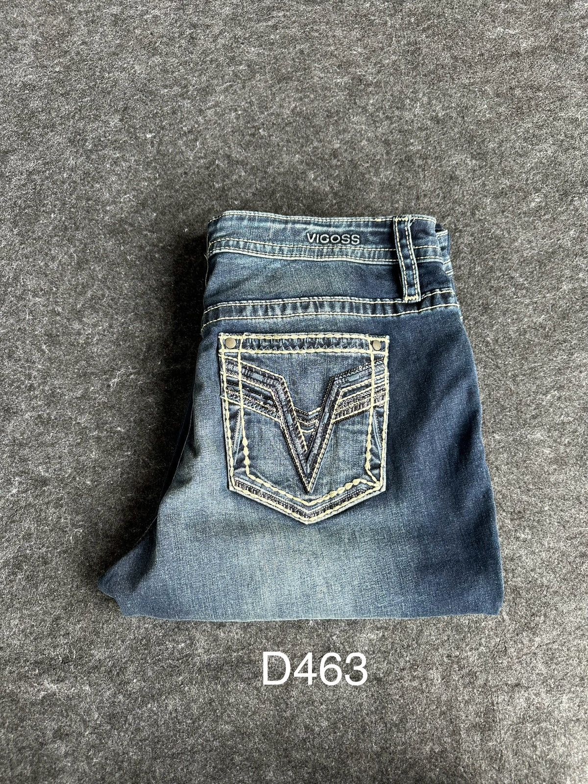 If Six Was Nine Vigoss Flare Baggy Blue Washed Denim D463 Size US 35 - 14 Thumbnail