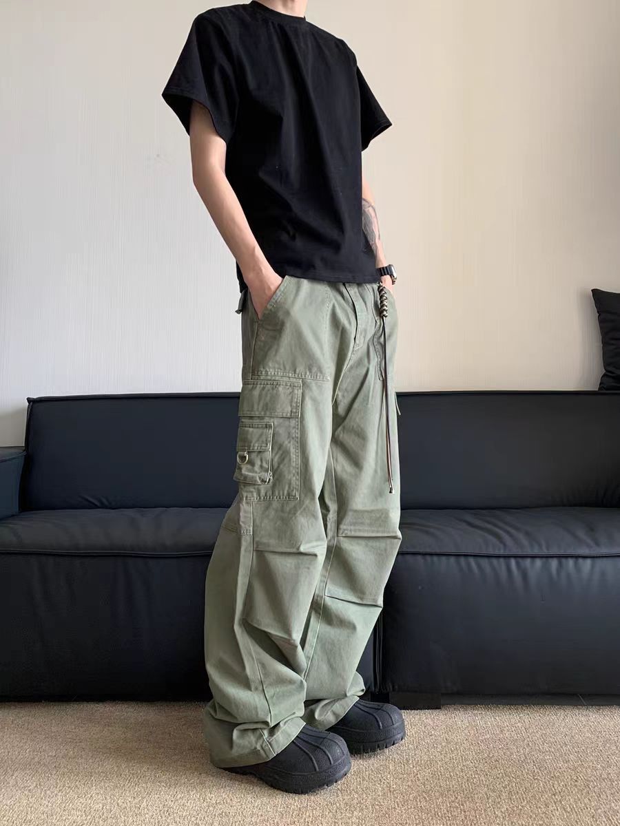 Japanese Brand × Vintage Pleated vintage straight leg workwear baggy pants Size US 33 - 4 Thumbnail
