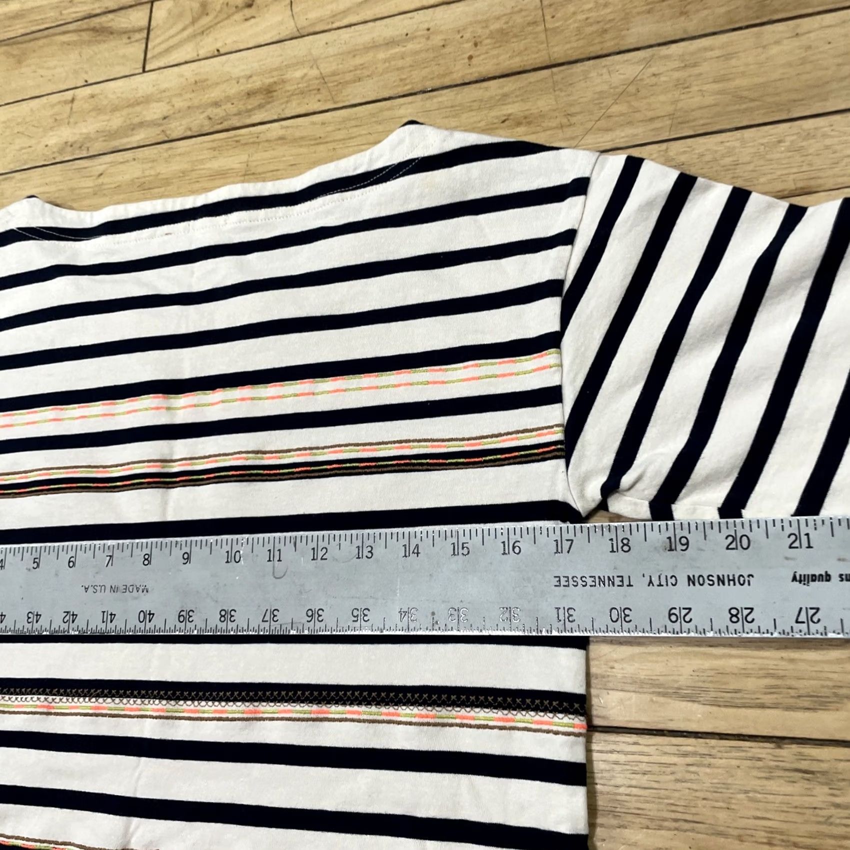 J.Crew J. Crew Boho Striped Shirt S Blue Cream Neon Aztec Geometric Fairy Coastal Top Size S / US 4 / IT 40 - 7 Thumbnail