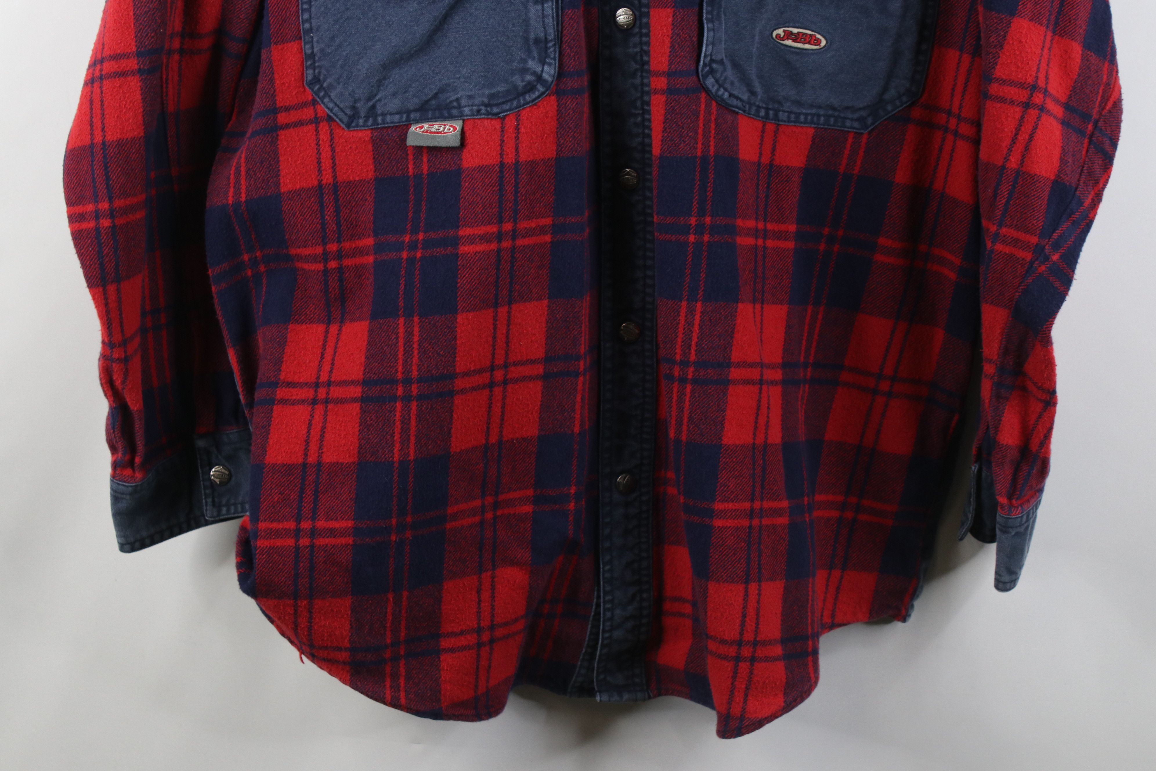 Vintage Vintage 90s Streetwear Big Pocket Flannel Button Shirt Plaid Size US XL / EU 56 / 4 - 3 Thumbnail
