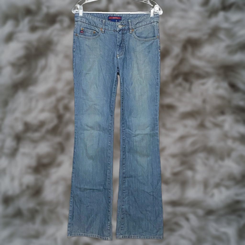 Bcbgmaxazria BCBGMAXAZRIA Jeans Flared Low Rise 6 Regular Women Denim 5-Pocket Blue Y2K Capsule Casual Slim Stretch Size 28" / US 6 / IT 42 - 1 Thumbnail