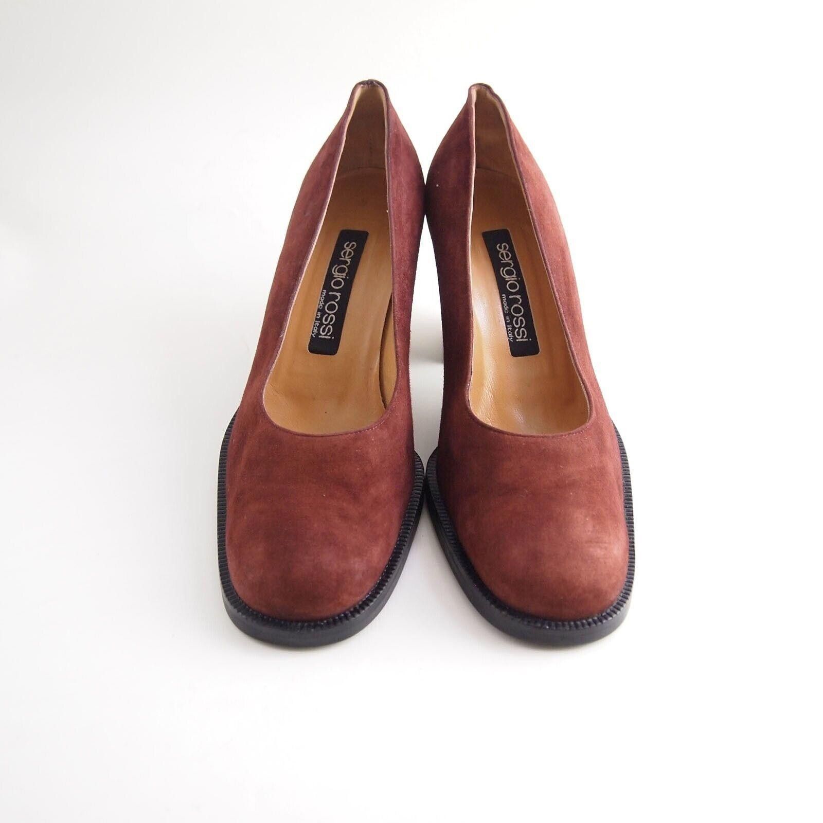 Sergio Rossi Sergio Rossi Mid Heel Pumps Red Brick Suede US 9 EU 39 Size US 9 / IT 39 - 3 Thumbnail
