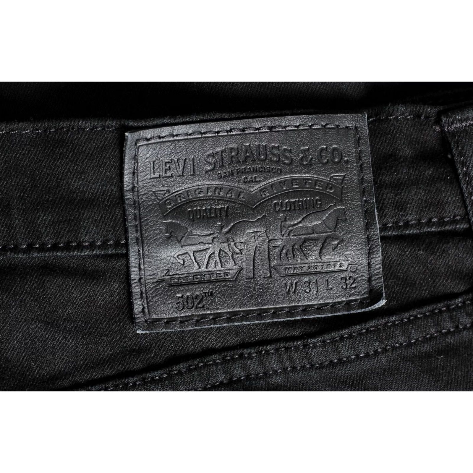 Levi's VINTAGE Levi’s 502 Tapered Jeans Men W31 L32 Stretch DZ5995 Denim Black 5-Pocket Design Regular Rise 10-12in Cotton Elastane Jeans Mens Size US 31 - 3 Thumbnail