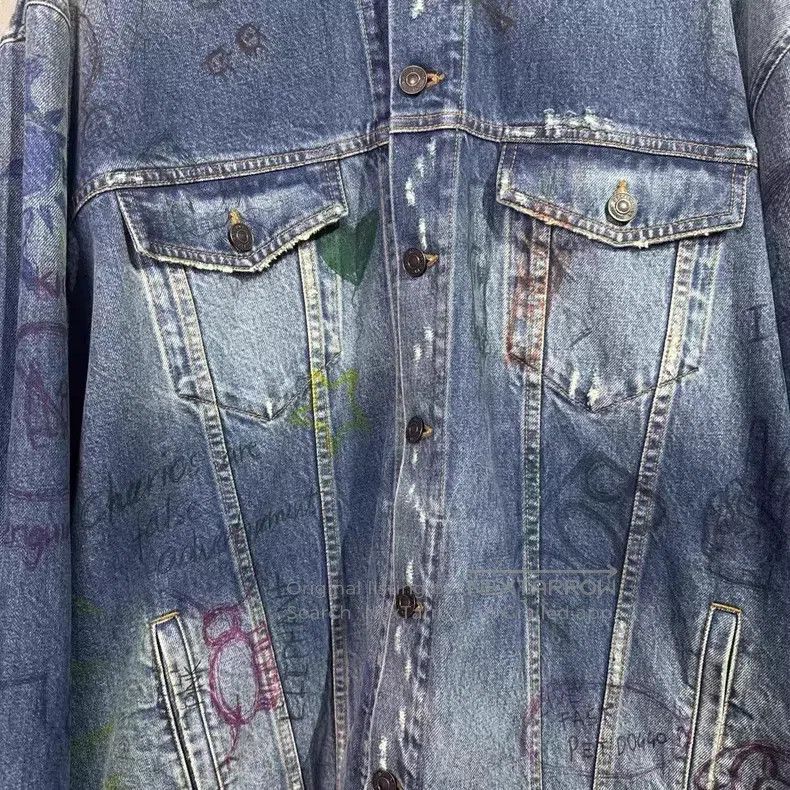 Balenciaga Balenciaga Graffiti Hand-Painted Destroyed Distressed Deni Size US XL / EU 56 / 4 - 3 Thumbnail