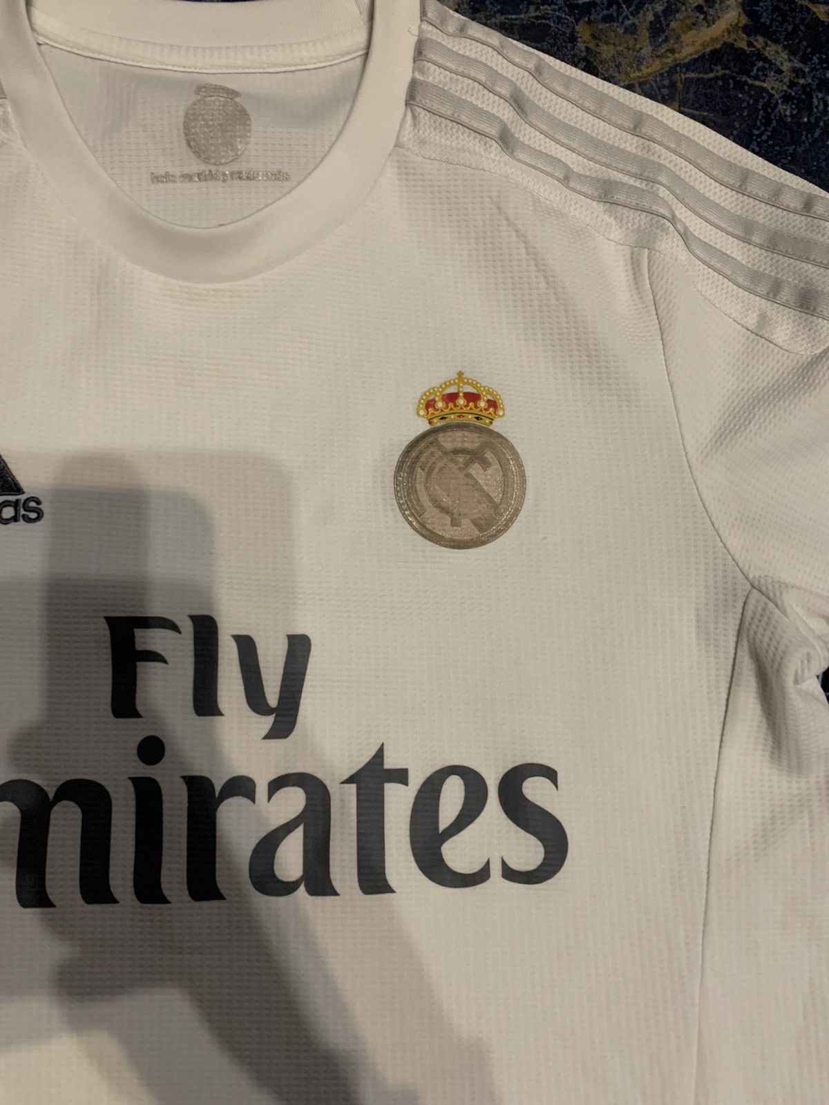 Adidas 2015 Real Madrid White Adidas Soccer Football Jersey Size US M / EU 48-50 / 2 - 6 Thumbnail