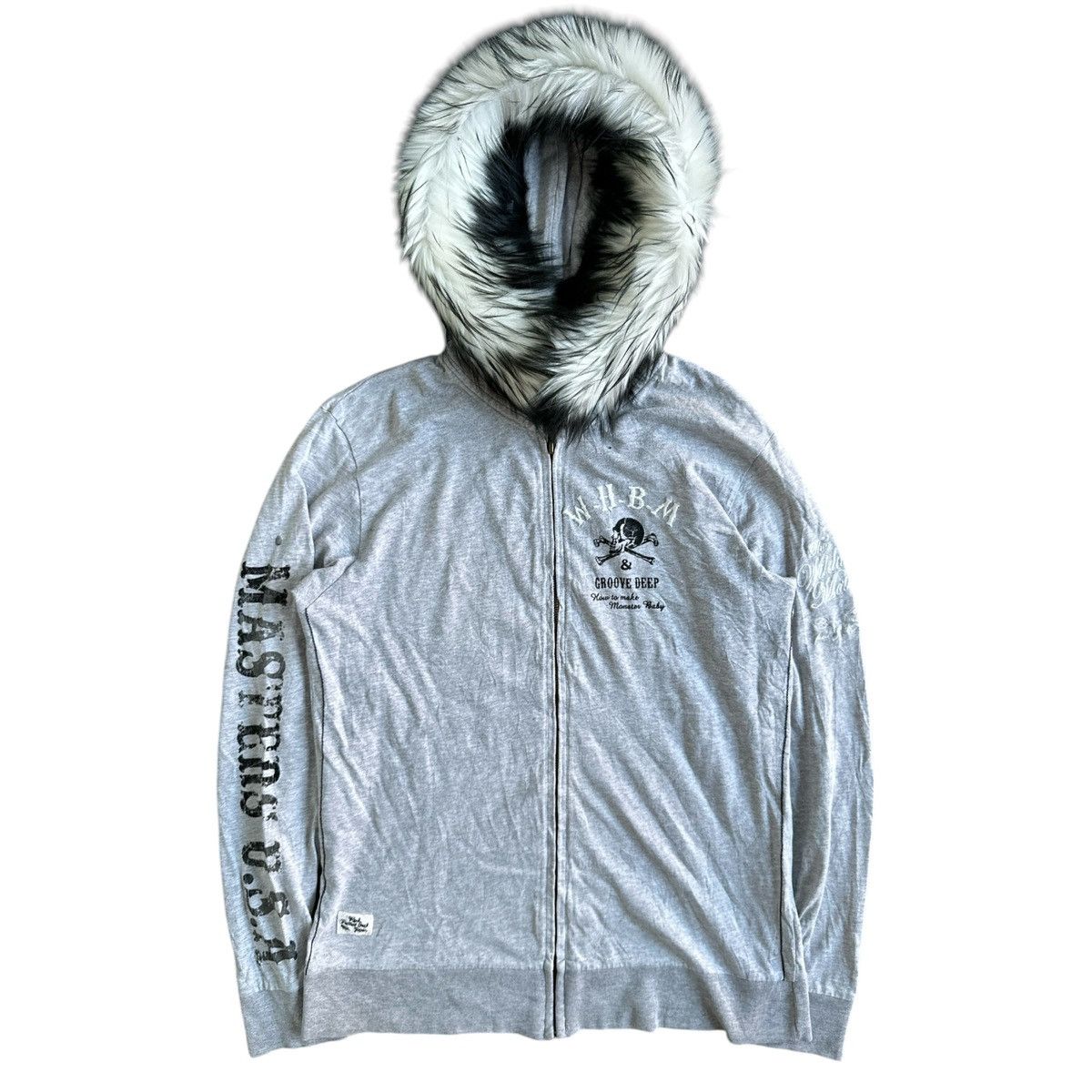 20471120 × Hysteric Glamour × Japanese Brand DISTRESSED Zip Fur HOODIE LIVES OF QUIET DESPERATION PUNK Size US M / EU 48-50 / 2 - 1 Thumbnail