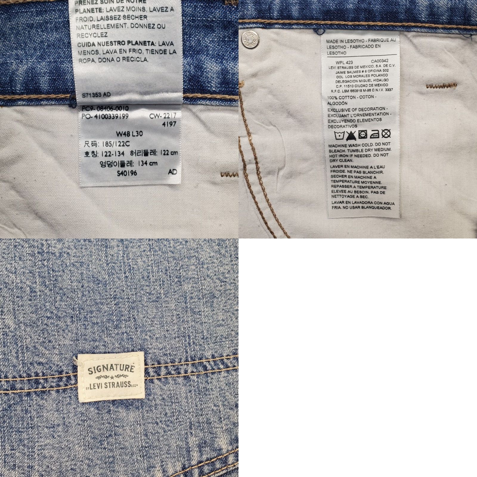 Levi's Levi's Carpenter Jeans Mens 48x30 Blue Denim High Rise Double Stitch Straight Jeans Mens Color Blue 5-Pocket Design Regular Fit Size 48 Mens Size US 32 / EU 48 - 8 Thumbnail