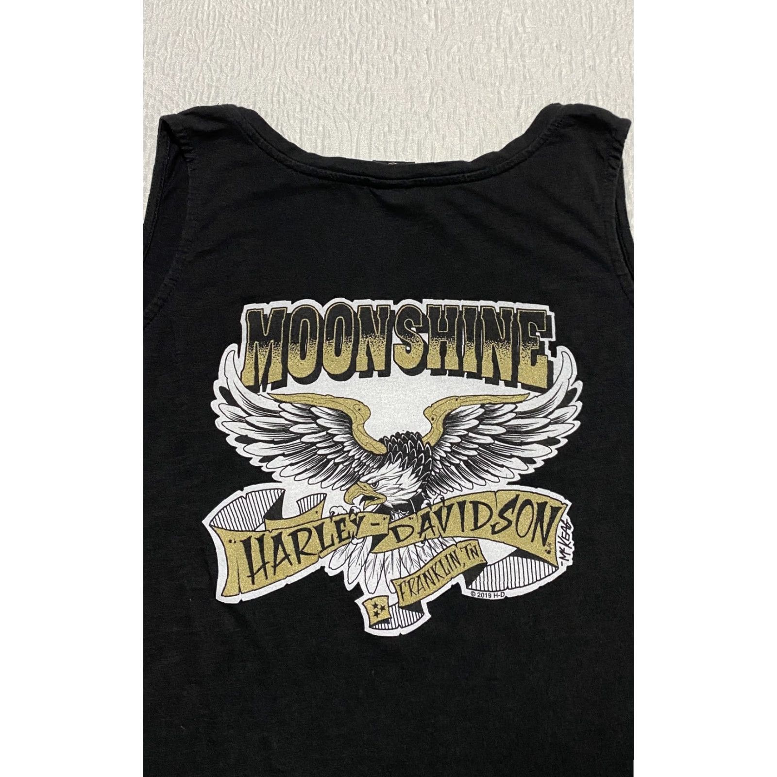 Harley Davidson Harley-Davidson Shirt Womens 2X Black Moonshine Franklin TN Eagle Tank Top Biker Size XXL / US 16-18 / IT 52-54 - 3 Thumbnail