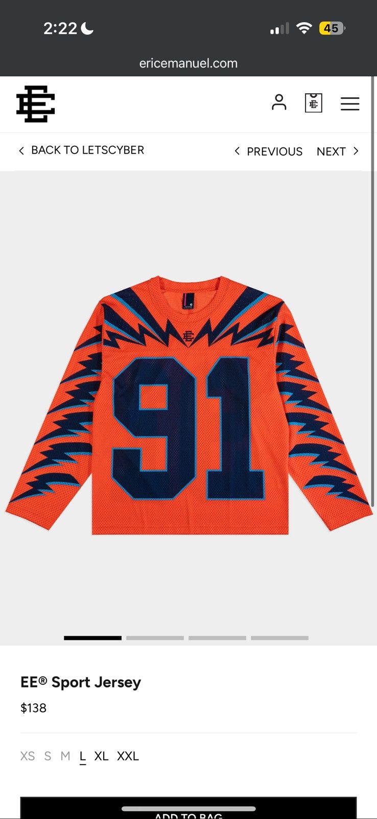 Eric Emanuel Eric Emanuel Sport Jersey - XL Size US XL / EU 56 / 4 - 9 Thumbnail