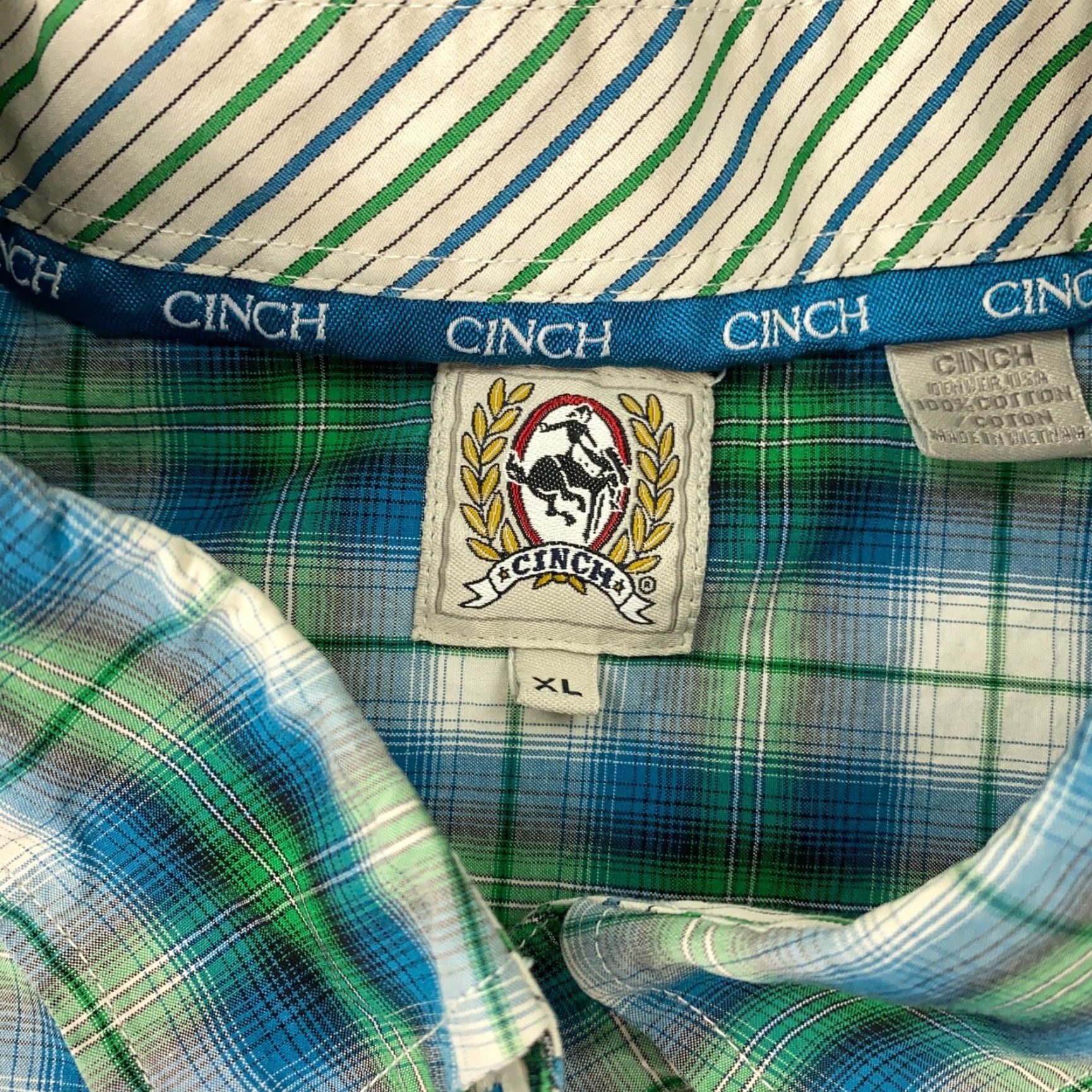 Vintage Cinch Shirt Mens XL Green Plaid Western Button-Up Long Sleeve Casual Stay Comfortable All Seasons Western Theme Mens XL Green Plaid Shirt Size US XL / EU 56 / 4 - 4 Thumbnail