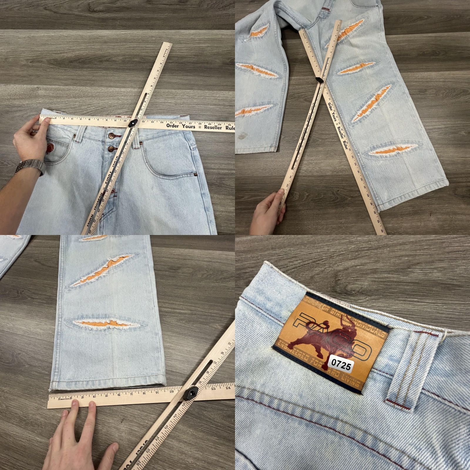 Vintage VINTAGE Paco Jeans Mens 34x30 Light Wash Baggy Wide-Leg Red Bull Y2K RARE Size US 34 / EU 50 - 9 Thumbnail