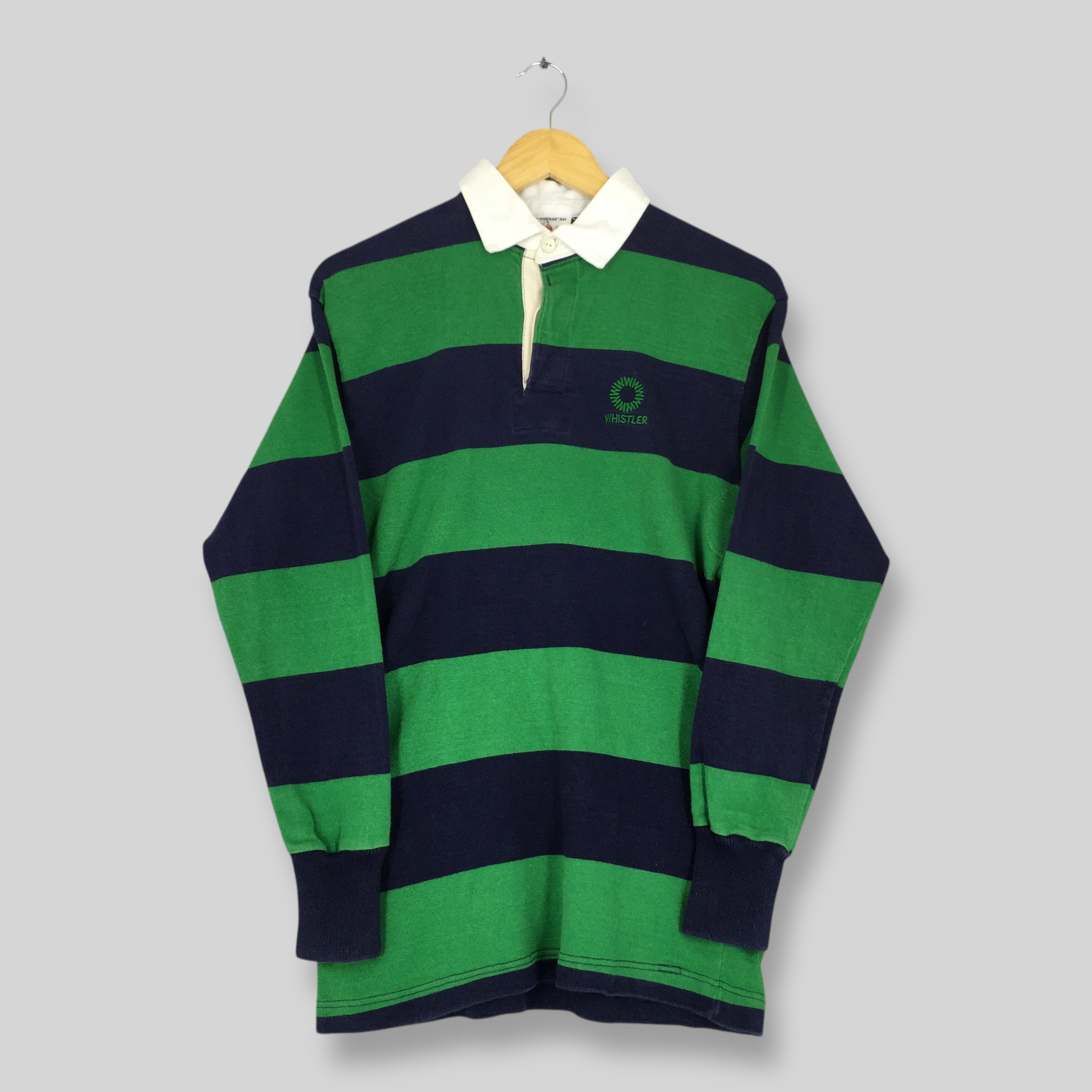 Vintage Vintage 80s Barbarian Striped Polo Rugby Shirt Medium Size US M / EU 48-50 / 2 - 1 Thumbnail