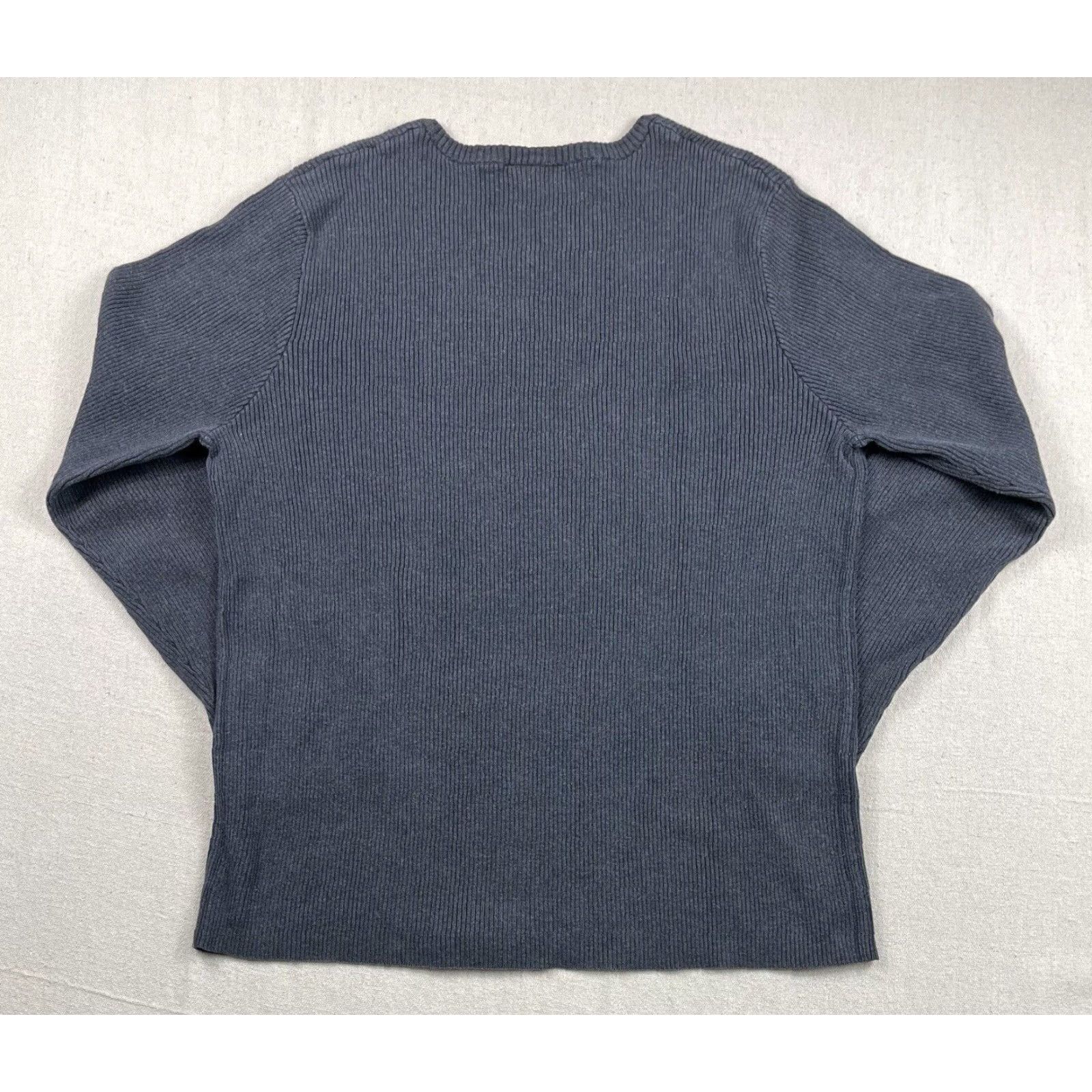 Polo Ralph Lauren VINTAGE Polo Ralph Lauren Sweater Shirt Womens L Ribbed V Neck Gray 90s RL Polo Jeans Logo Pullover Knit Size L / US 10 / IT 46 - 2 Thumbnail