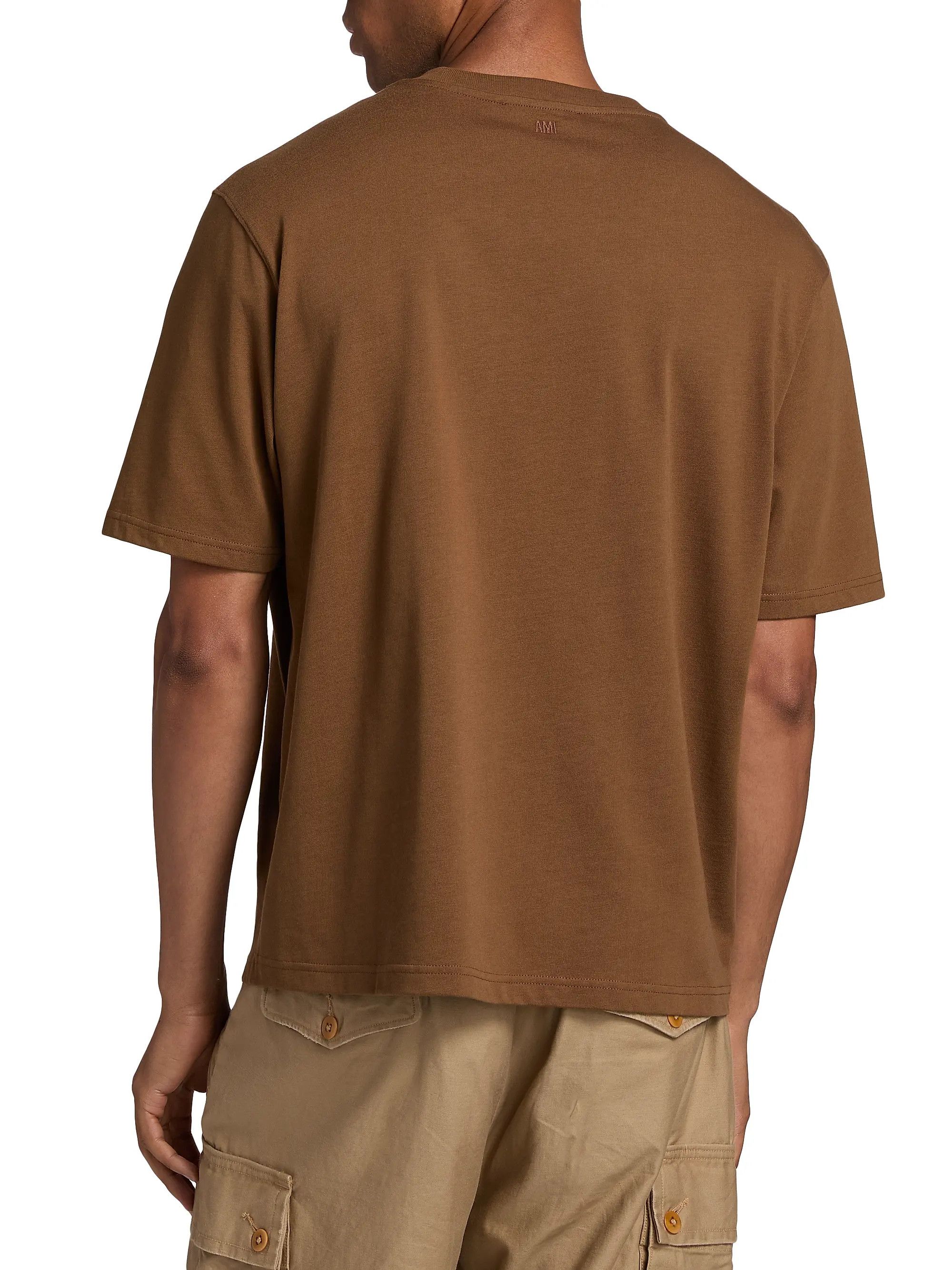 AMI os11x0226 Small Embossed Ami de Coeur T-Shirt in Brown Size US L / EU 52-54 / 3 - 5 Thumbnail