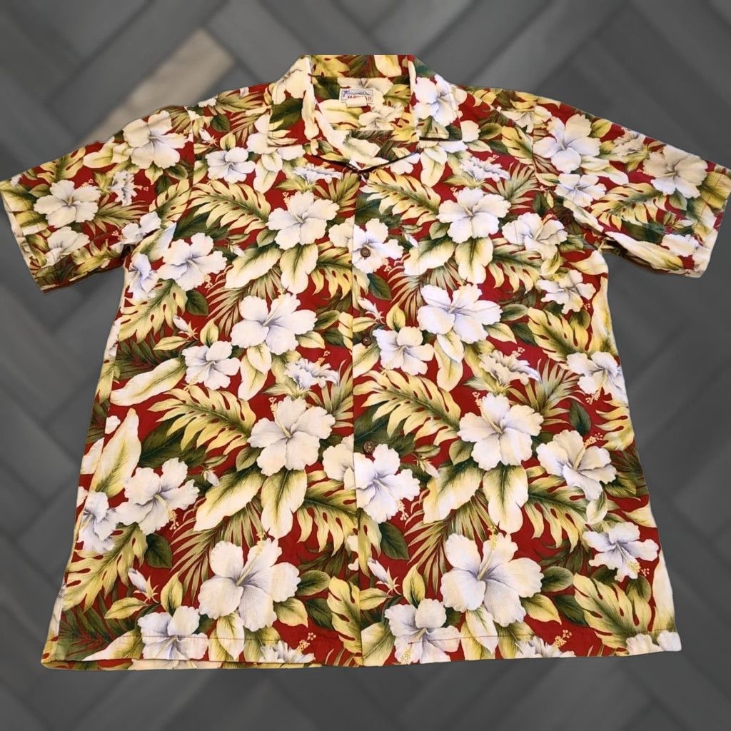 Vintage VINTAGE Hawaii Shirt Men L Large Short Sleeve Hawaiian Floral AOP Cotton USA MADE Size US L / EU 52-54 / 3 - 1 Thumbnail