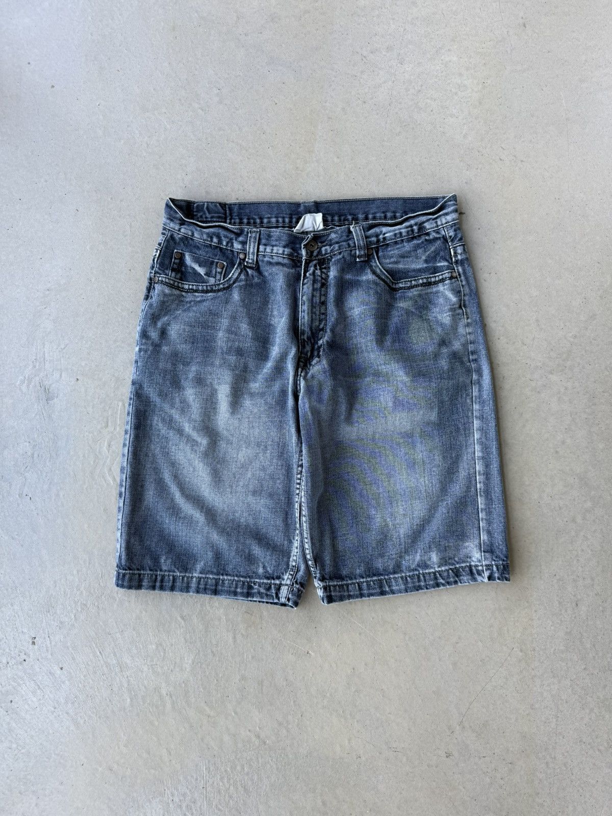 Southpole Y2K Urban Pipeline Light Wash Denim Baggy Jean Shorts Size US 34 / EU 50 - 2 Thumbnail