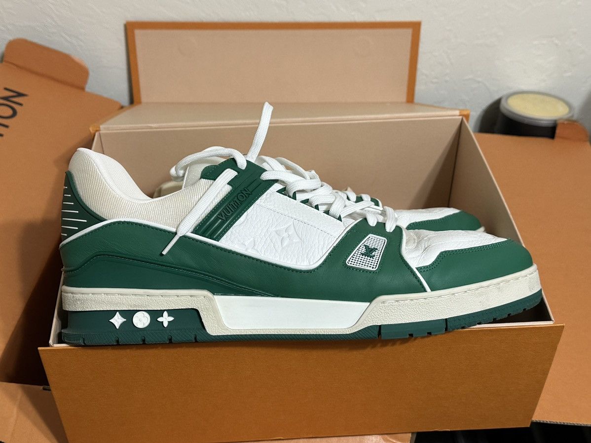 image of Louis Vuitton Lv Trainer Shoes in Green, Men's (Size 12)