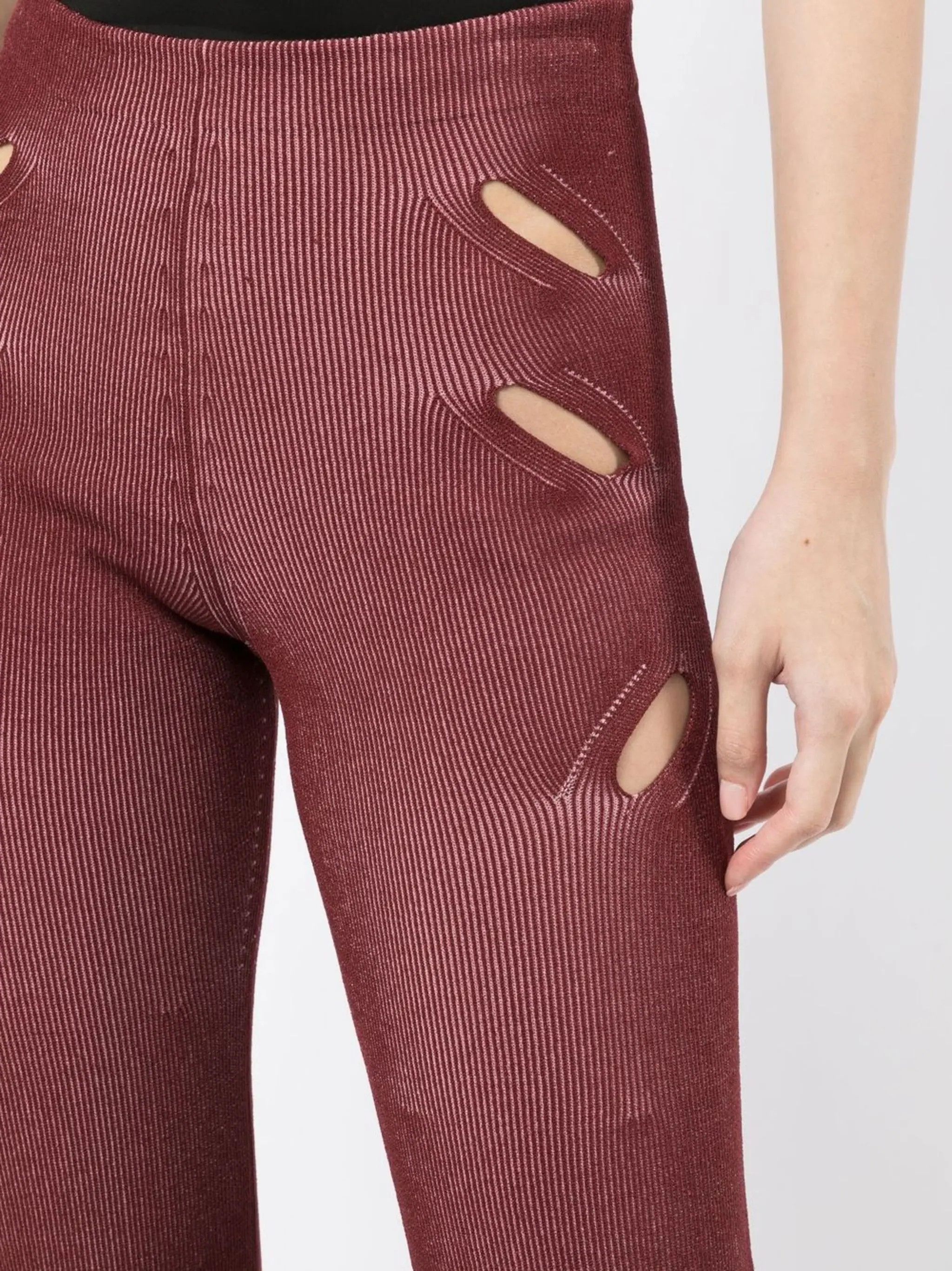 Dion Lee o1mle0524 Interlock Wool Trousers in Burgundy Size 28" / US 6 / IT 42 - 5 Thumbnail
