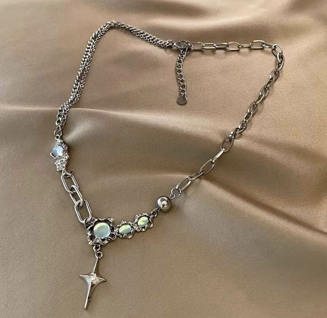 Jewelry Stainless Steel Chain Cross Pendant Necklace Size ONE SIZE - 2 Thumbnail