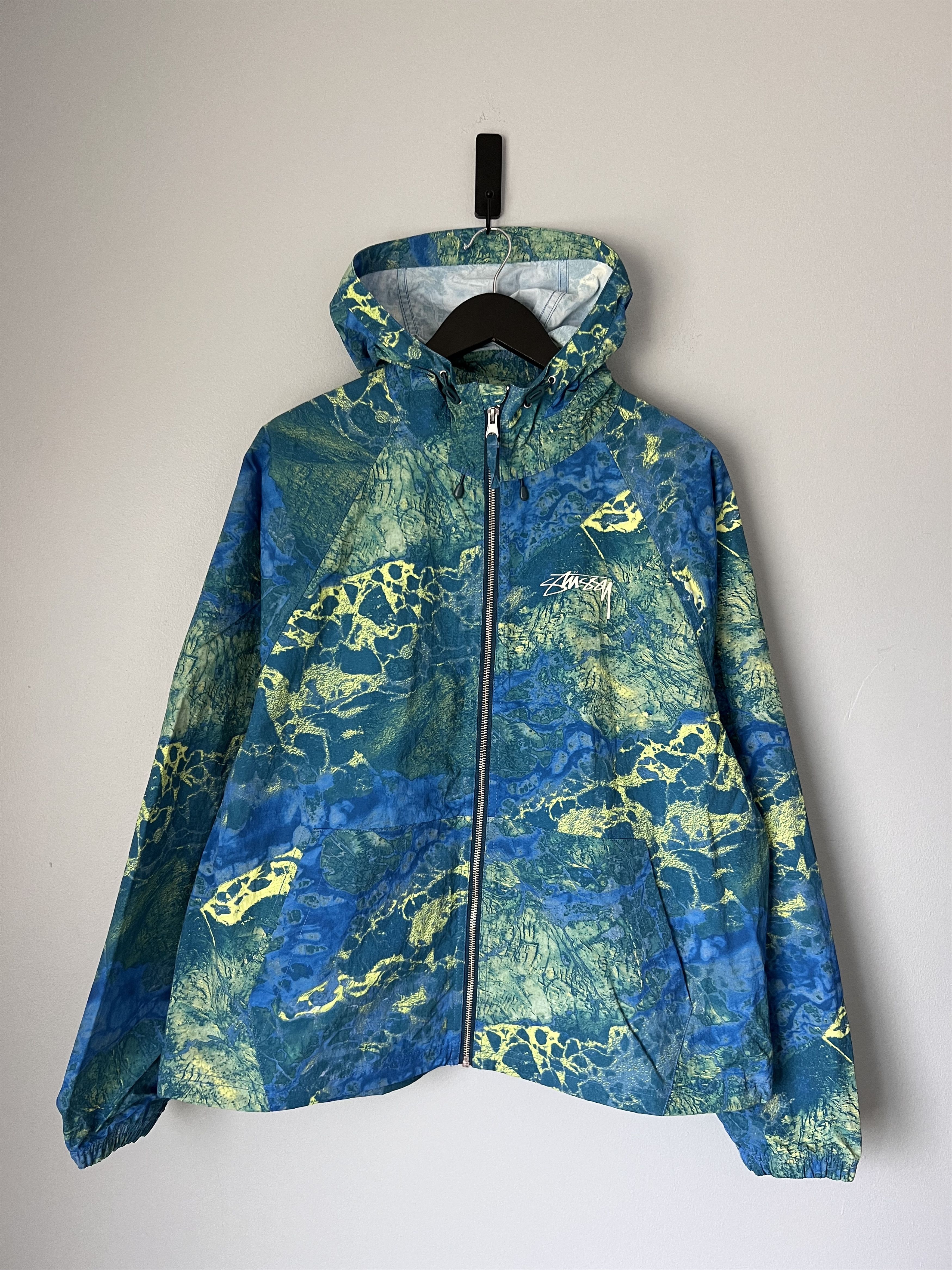 【STUSSY】STENPAT CAMO BEACH SHELL JACKET FORTINE Stussy Beach Shell Stenpat Camo Jacket Size : XL Chest : 27