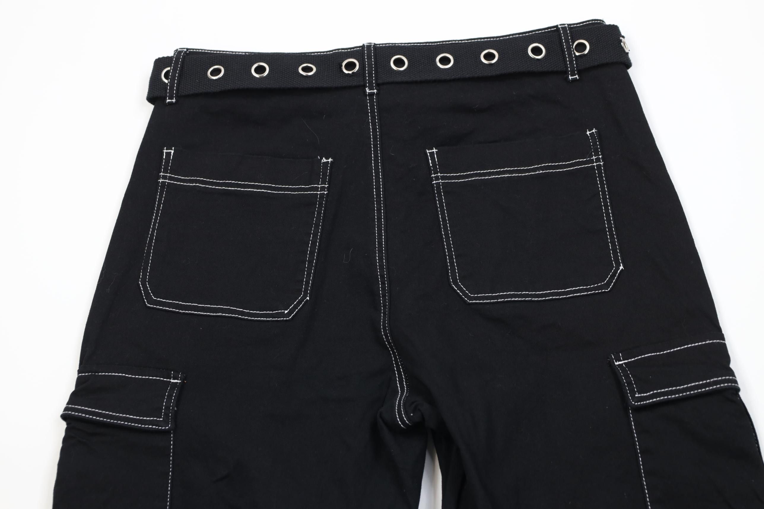 Vintage Vintage 90s Y2K Babydoll Goth Wide Leg Cargo Jeans Black Size 32" / US 10 / IT 46 - 9 Thumbnail