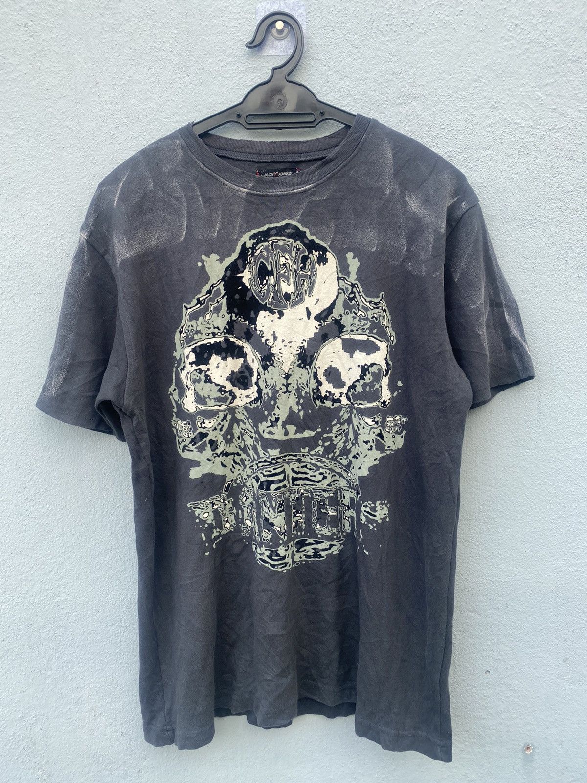 Affliction × JNCO × Jack & Jones Vintage y2k Jack & Jones Big Head Skull Tees Size US L / EU 52-54 / 3 - 1 Thumbnail