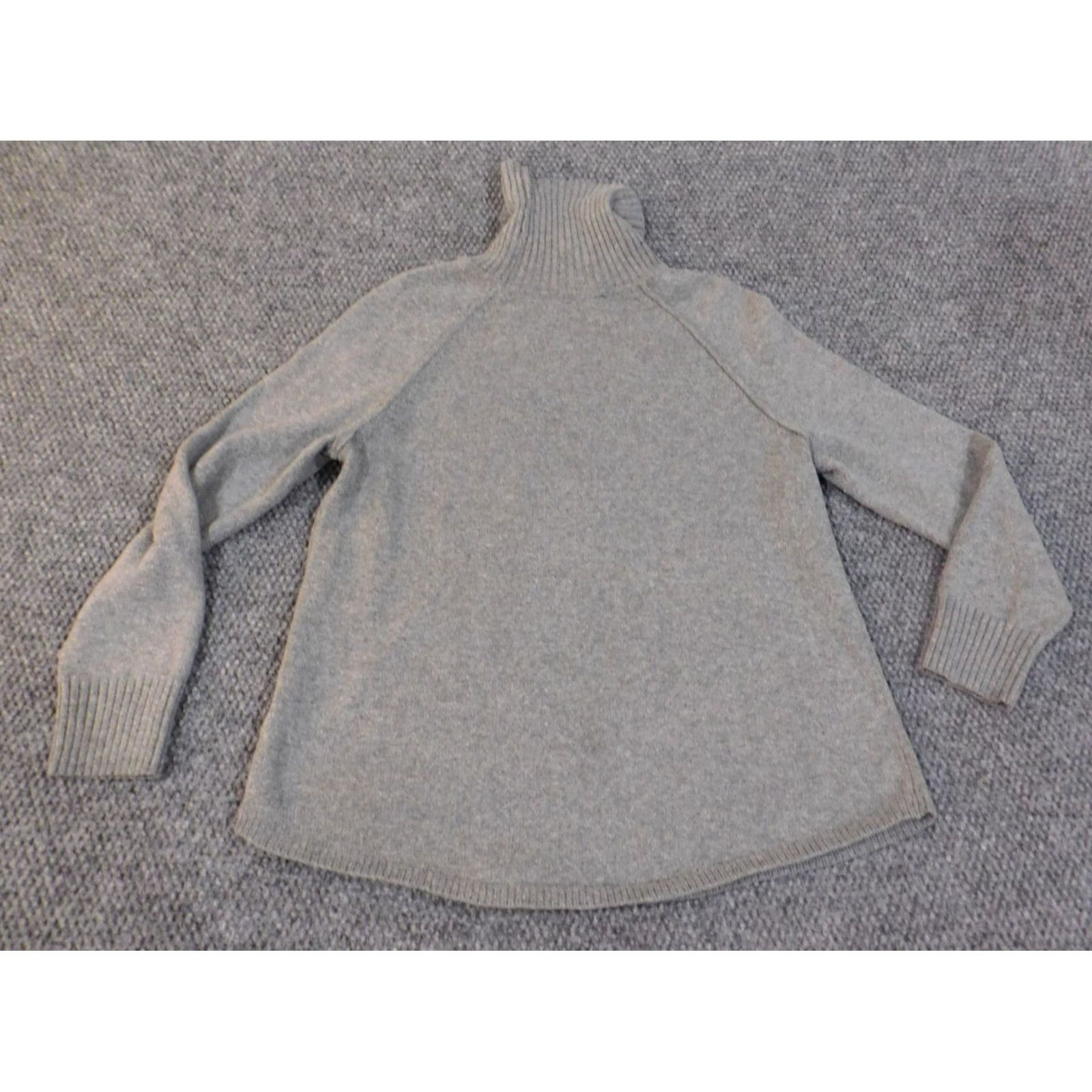 J. Jill J. Jill Sweater Pullover Raglan Sleeve Turtleneck Knit Cotton Wool Gray M Women Size M / US 6-8 / IT 42-44 - 7 Thumbnail