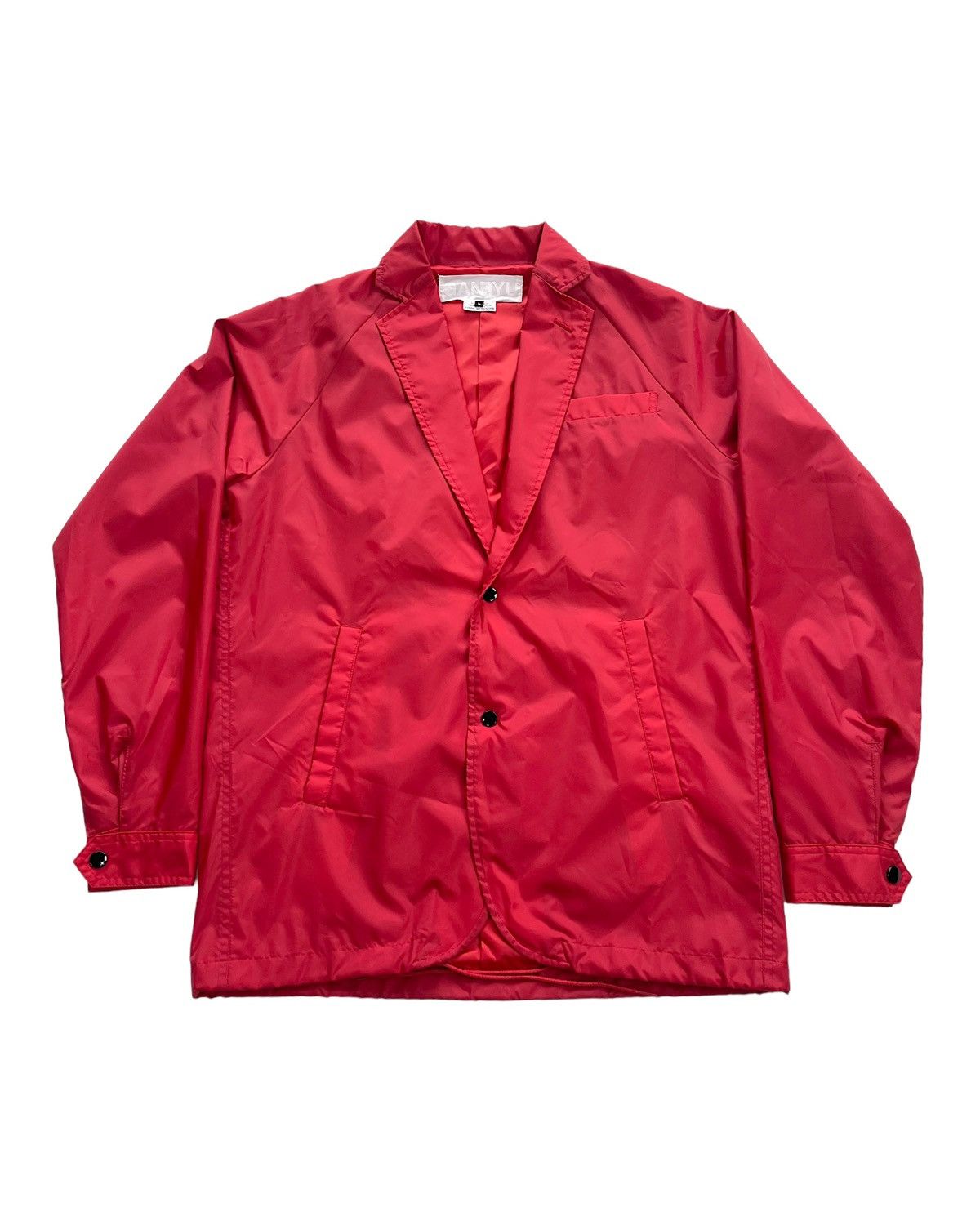 image of 2015 Ganryu Comme Des Garcons Nylon Lapel Coach Jacket in Red, Men's (Size Large)