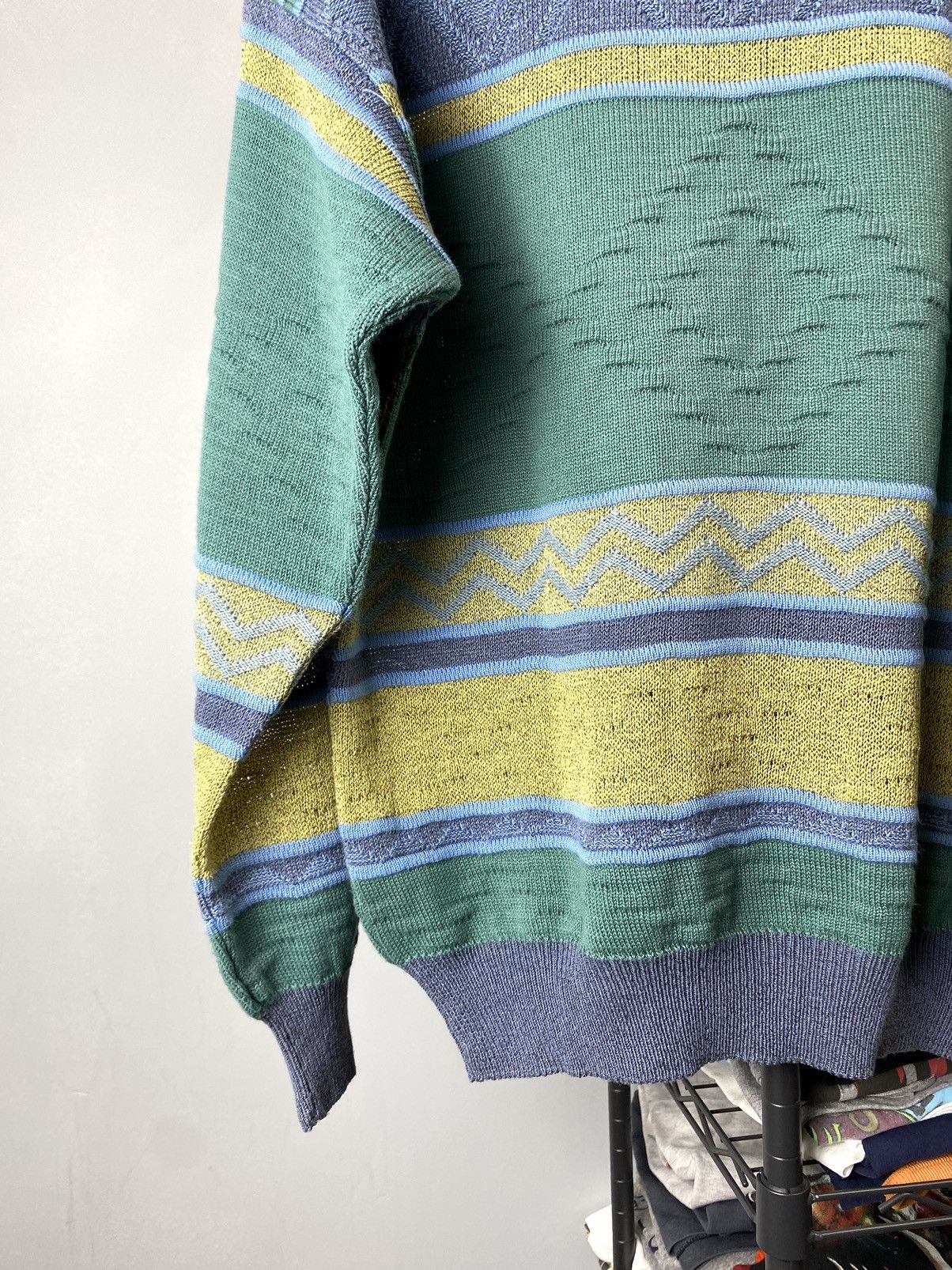 Coogi × Japanese Brand × Vintage 90’s Knit Striped Sweater Coogi style Carlo Colucci Japan Size US M / EU 48-50 / 2 - 13 Thumbnail