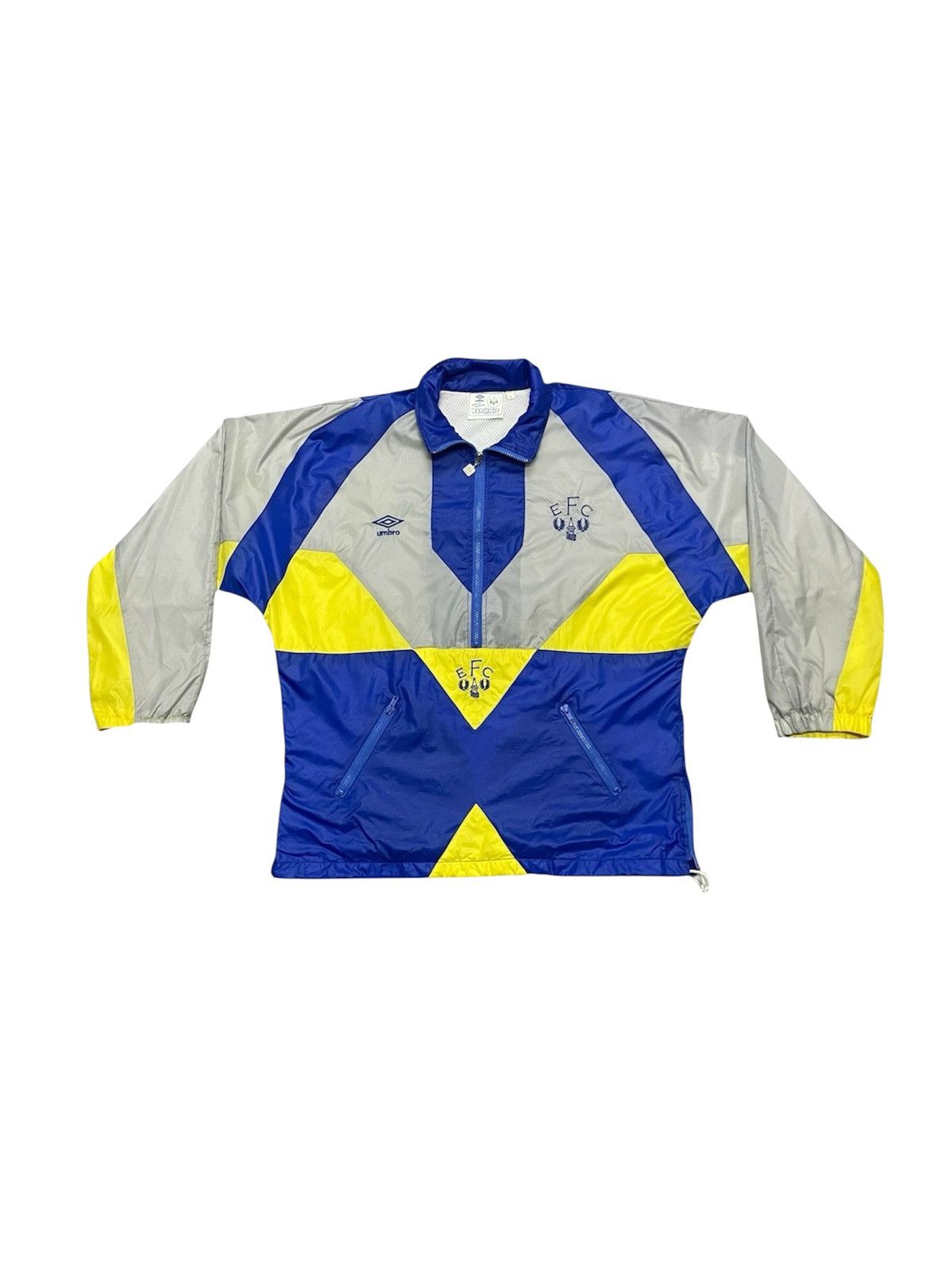 VINTAGE 1991-93 EVERTON FC HALF ZIPPER TRACKTOP JACKET