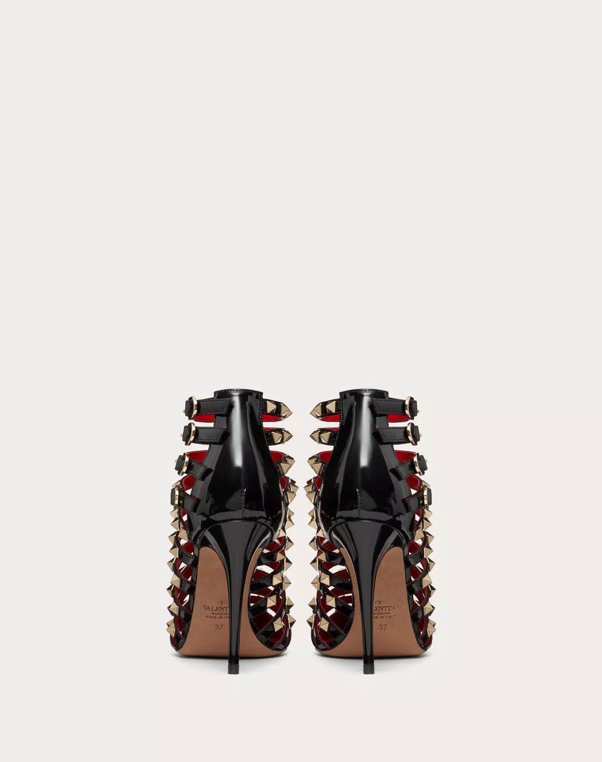 Valentino o1s1wg110625 Rockstud Patent Leather Boot 100 Mm in Black Size US 10.5 / IT 40.5 - 3 Thumbnail
