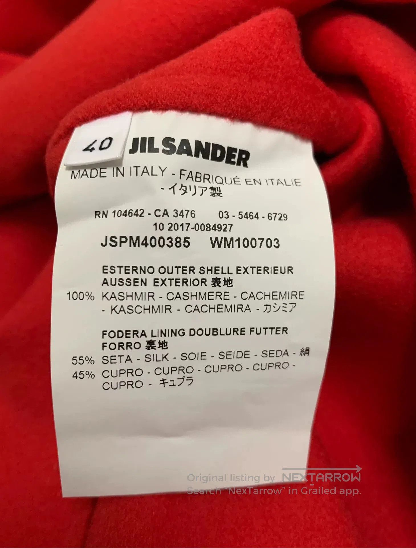 Jil Sander Jil Sander AW17 Red Cashmere Coat. Size S / US 4 / IT 40 - 5 Thumbnail