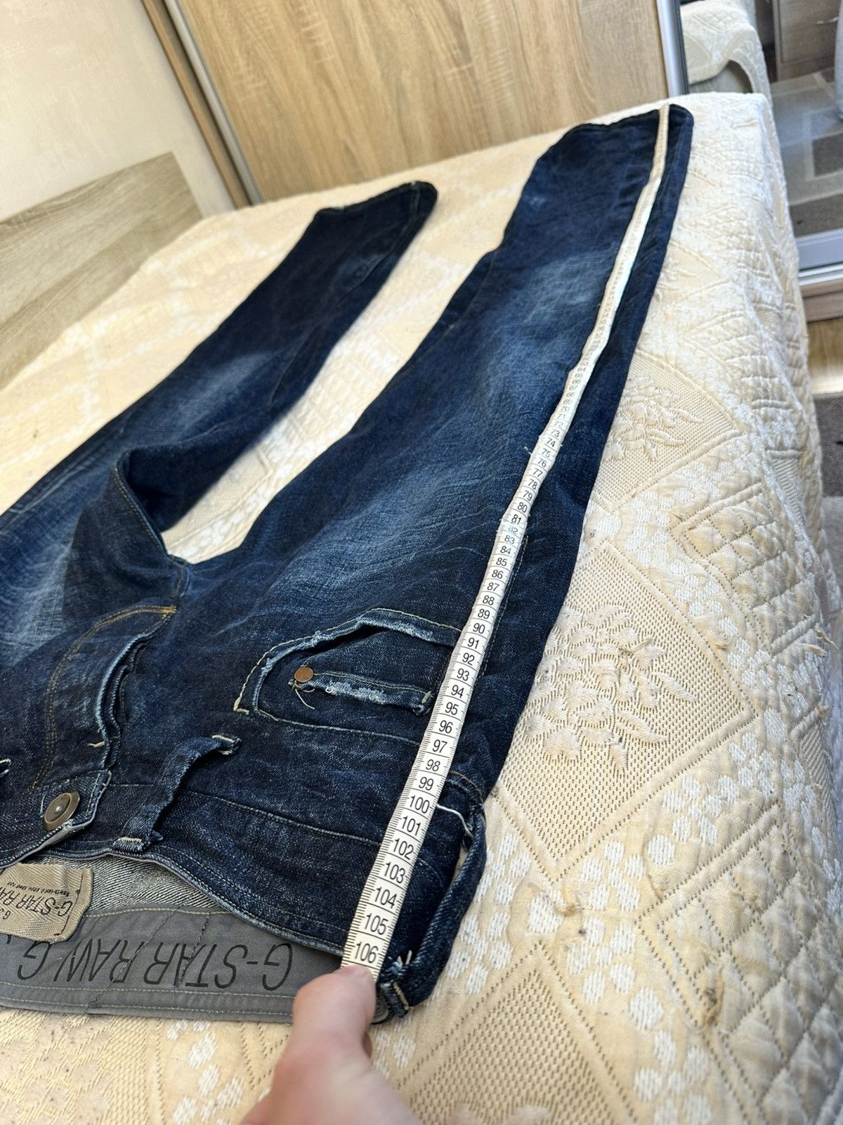 G-Star 🔥 G Star Raw 3301 Vintage Blue Denim Pants Jeans Trousers Size US 32 / EU 48 - 15 Thumbnail
