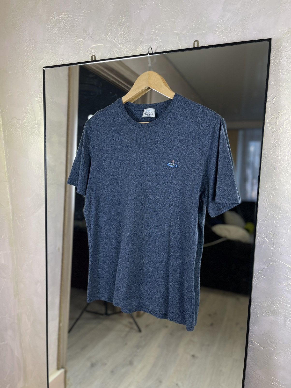 Vivienne Westwood Vivienne Westwood MAN Embroidered Orb Heather Navy Tee Size US L / EU 52-54 / 3 - 1 Thumbnail
