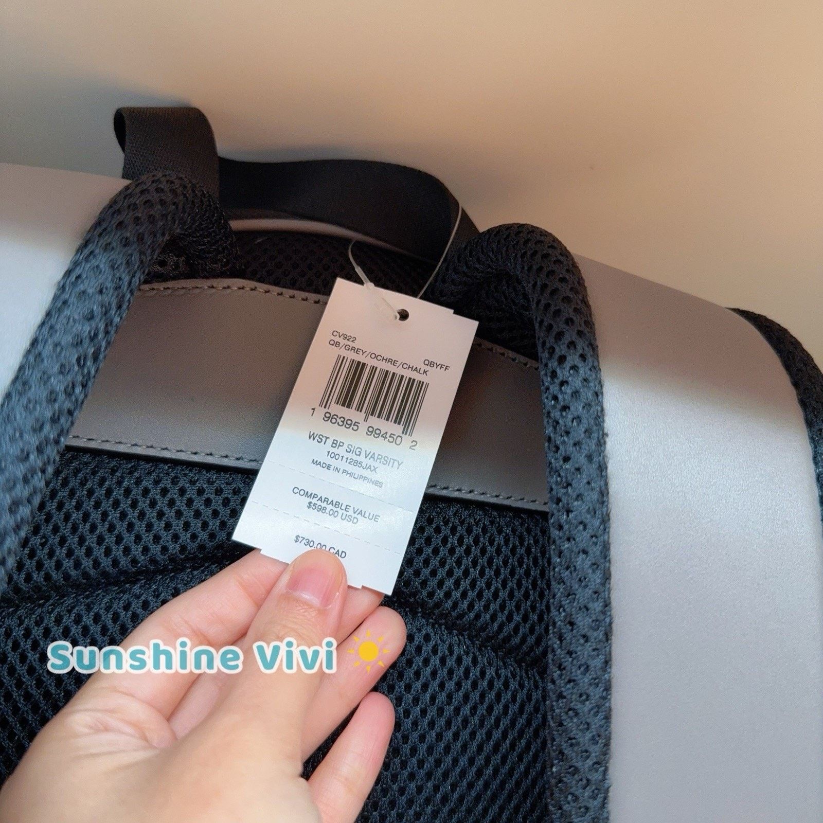 Coach NWT Coach Cv922 West Backpack Varsity Stripe Grey/Ochre Size ONE SIZE - 5 Thumbnail