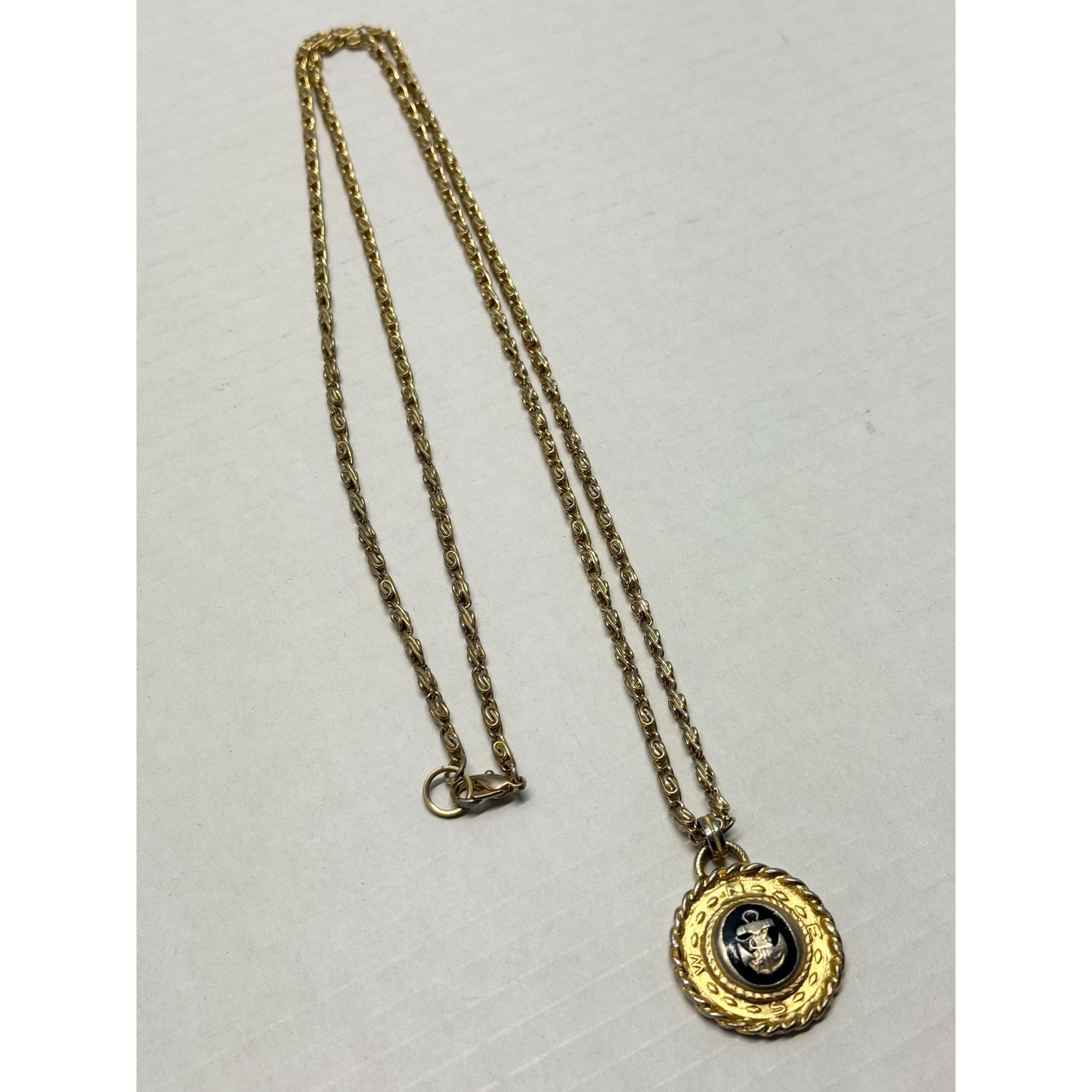 Vintage Vintage long gold chain anchor pendant necklace Size ONE SIZE - 3 Thumbnail