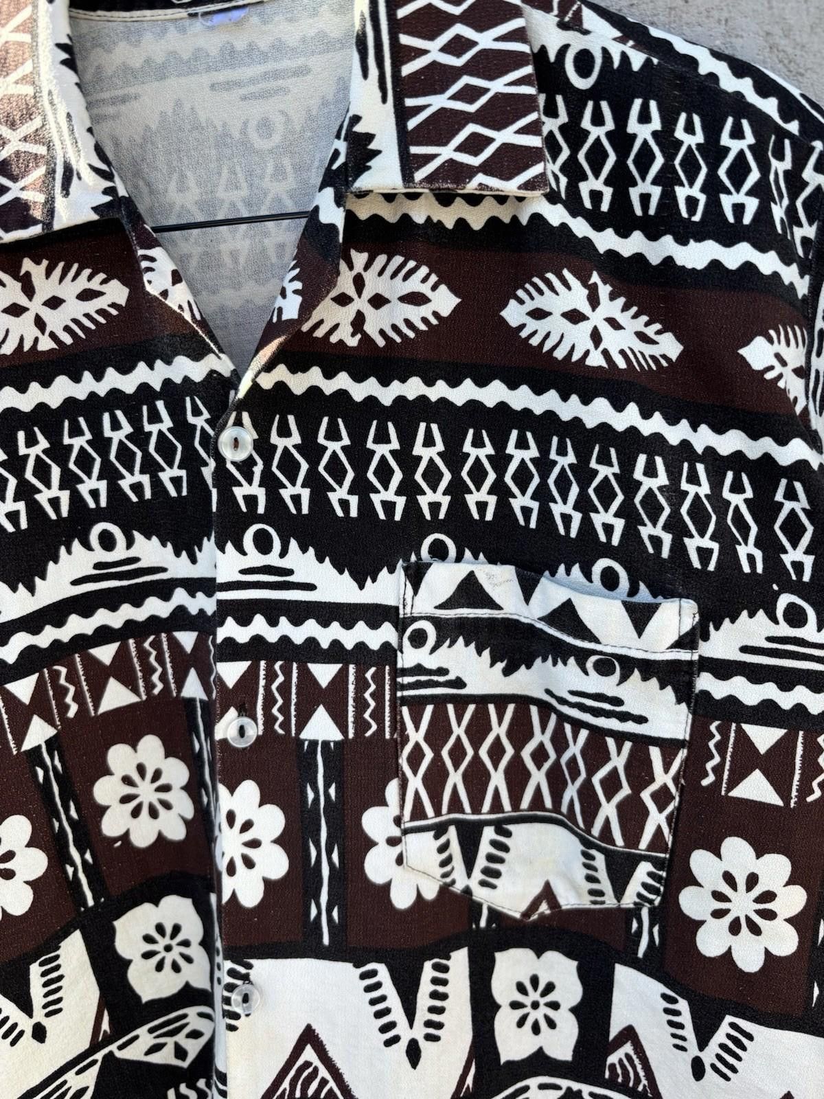 Designer × Vintage Vintage 1960s Polynesian Barkcloth Hawaiian Button Up Shirt Size US L / EU 52-54 / 3 - 5 Thumbnail
