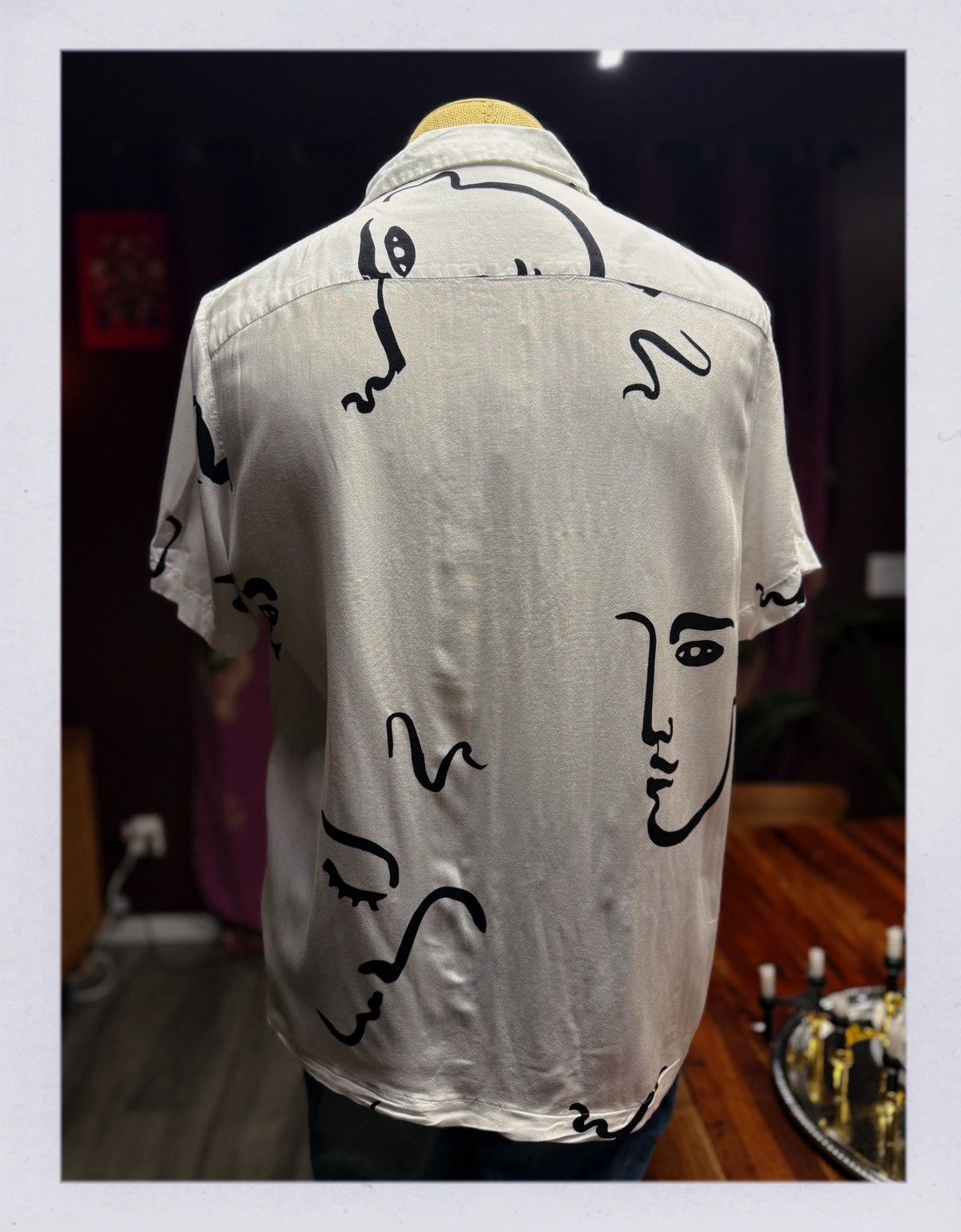 Asos ASOS DESIGN Abstract Face Print Button-Up Shirt Size US M / EU 48-50 / 2 - 6 Thumbnail