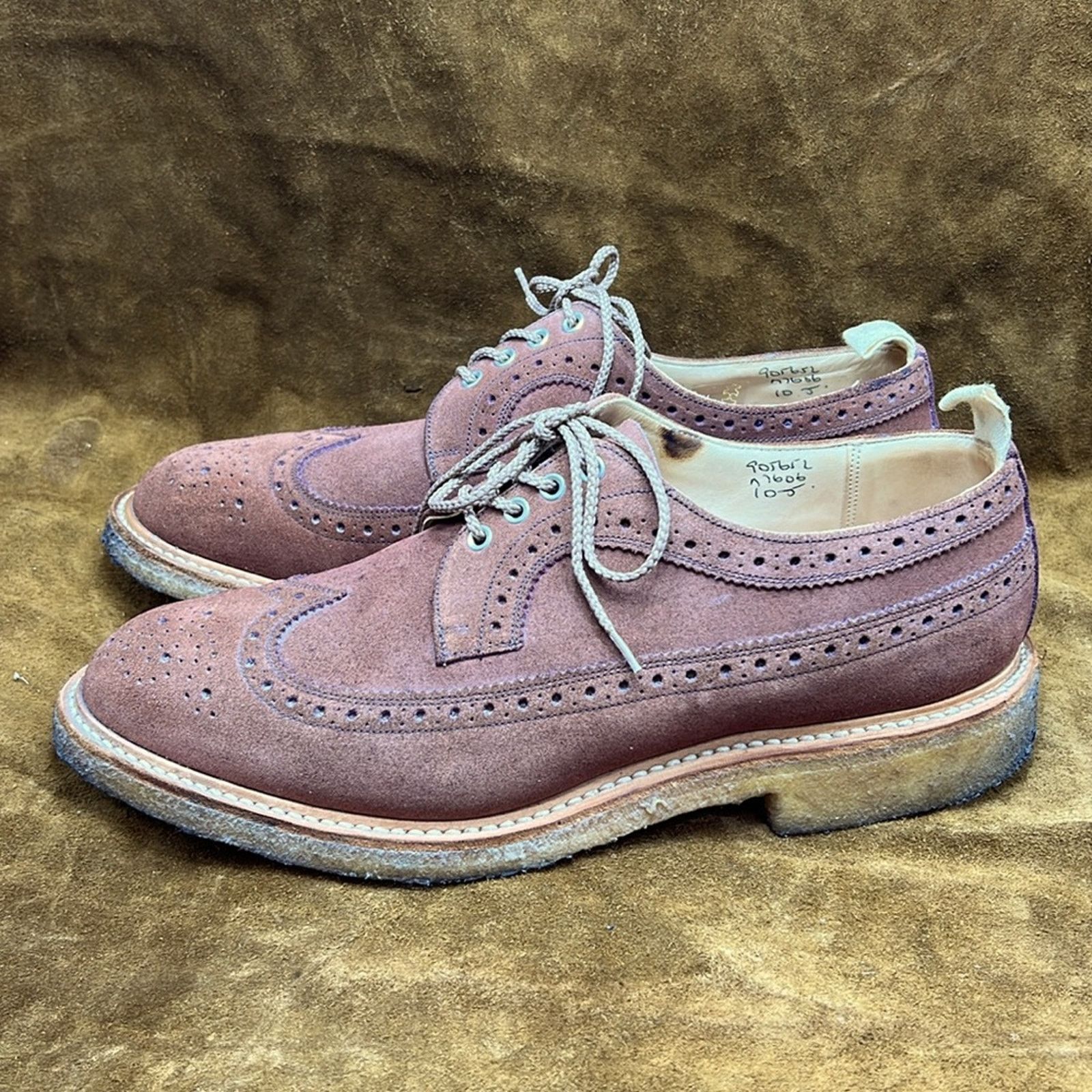 Other End Hunting CO. By Trickers Suede Wingtip Shoes Size US 11 / EU 44 - 2 Thumbnail