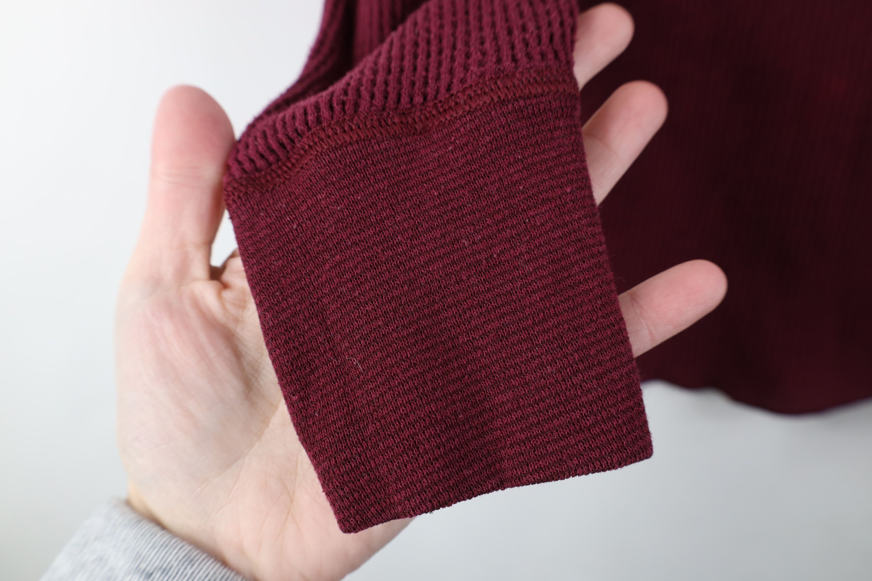 Vintage Vintage 70s Streetwear Waffle Knit Henley T-Shirt Red USA Size US L / EU 52-54 / 3 - 8 Thumbnail