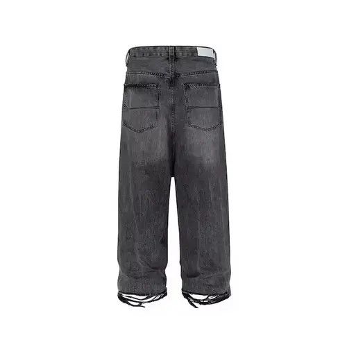 VIBE Black Washed Damage Baggy jeans Size US 34 / EU 50 - 3 Thumbnail