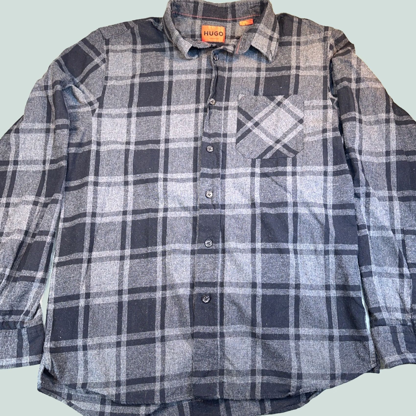 Hugo Boss VINTAGE? Men’s Hugo Boss Flannel Black Medium Shirt Men M Black Flannel Button-Up Long Sleeve Hugo Boss by Hugo Boss Size US M / EU 48-50 / 2 - 1 Thumbnail